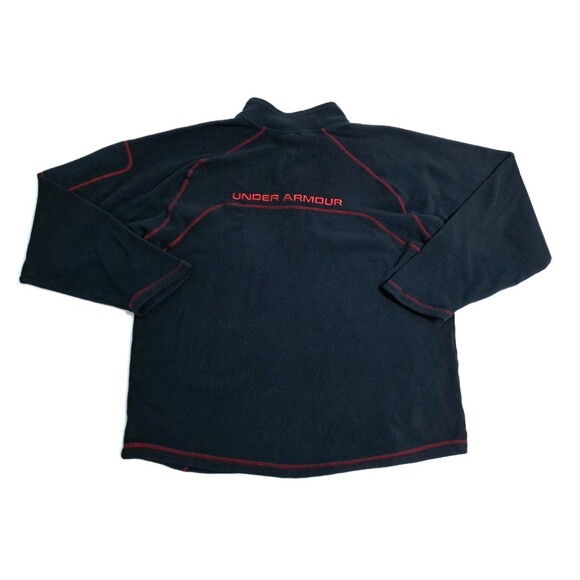 Under Armour Men's Large Black Red Fleece Pullover 1/4 Zip Run Gym Sweater - Picture 5 of 8